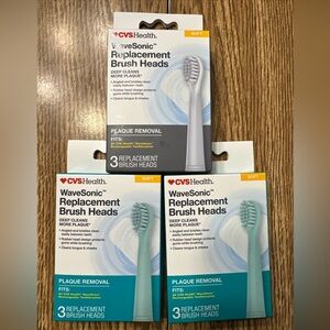 CVS Health WaveSonic Soft Replacement Refill Brush Heads, 3ct (Lot of 3)